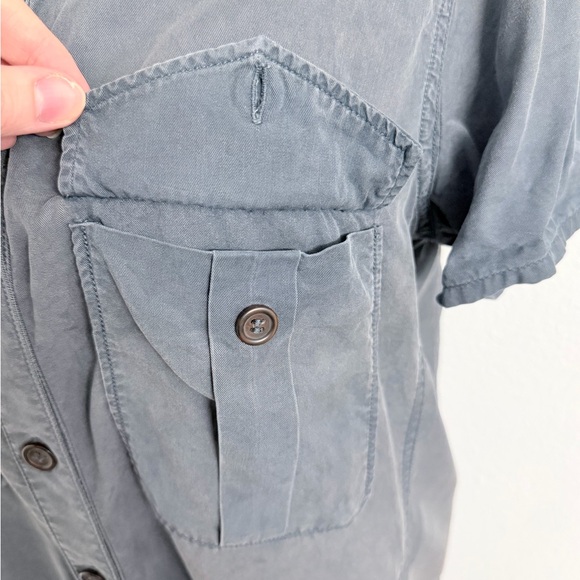 Free People Women’s Blue Utility Shirt Dress / Tunic w/Pockets – Size L - Picture 3 of 5